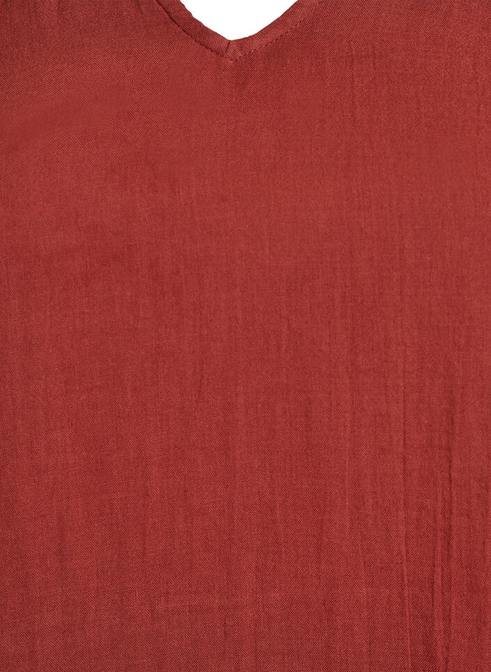 Top bez rekawów z bawelnianego muslinu z falbankami, Czerwony, Packshot image number 2