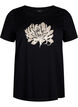 T-shirt z motywem, Black w. Flower, Packshot image number 0