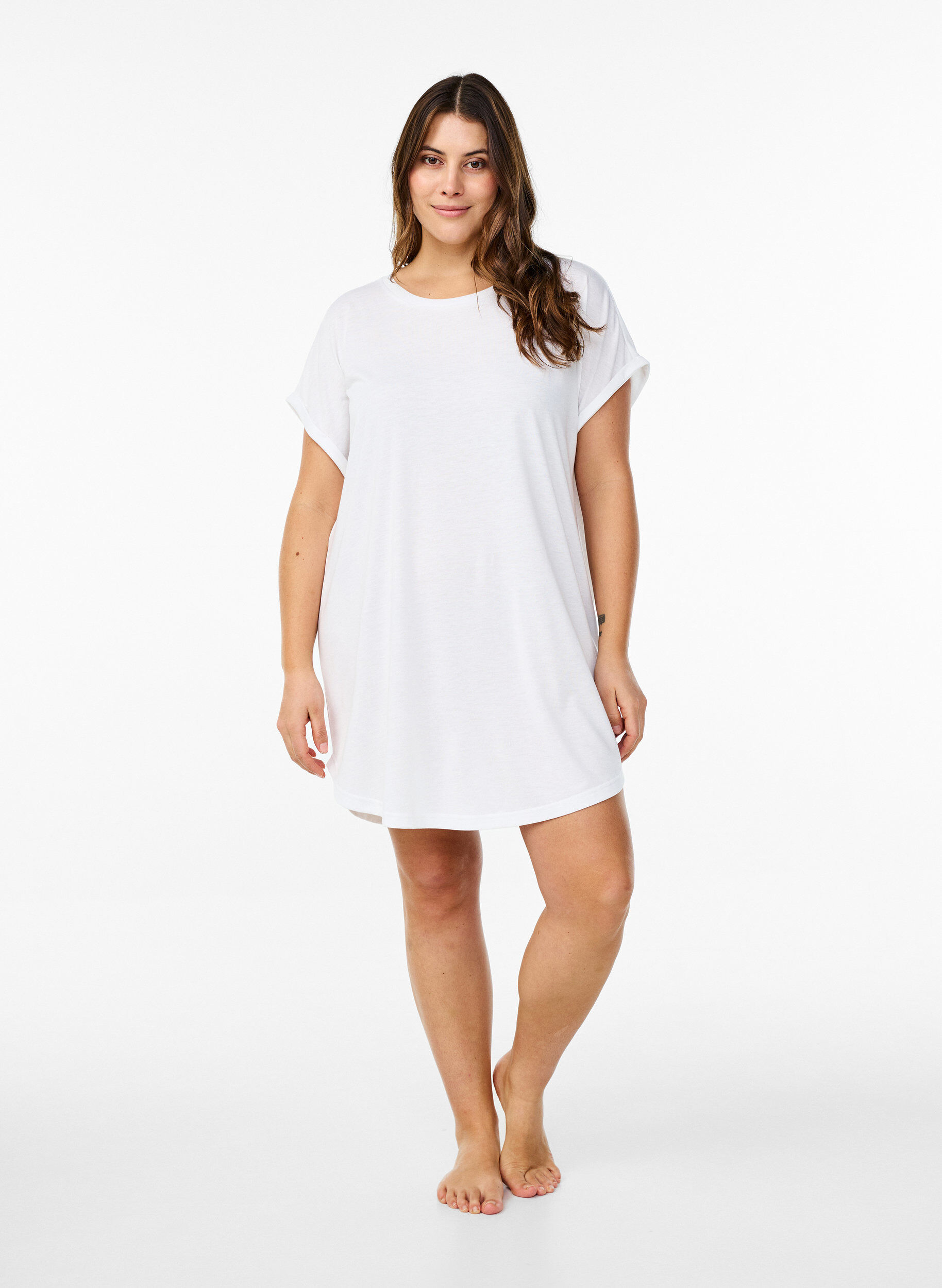 Zizzi Koszula nocna z kr&oacute;tkim rekawem i nadrukiem tekstowym, , Model image number 1