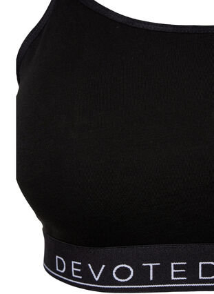 Bawelniany biustonosz z regulowanymi ramiaczkami, Black, Packshot image number 2