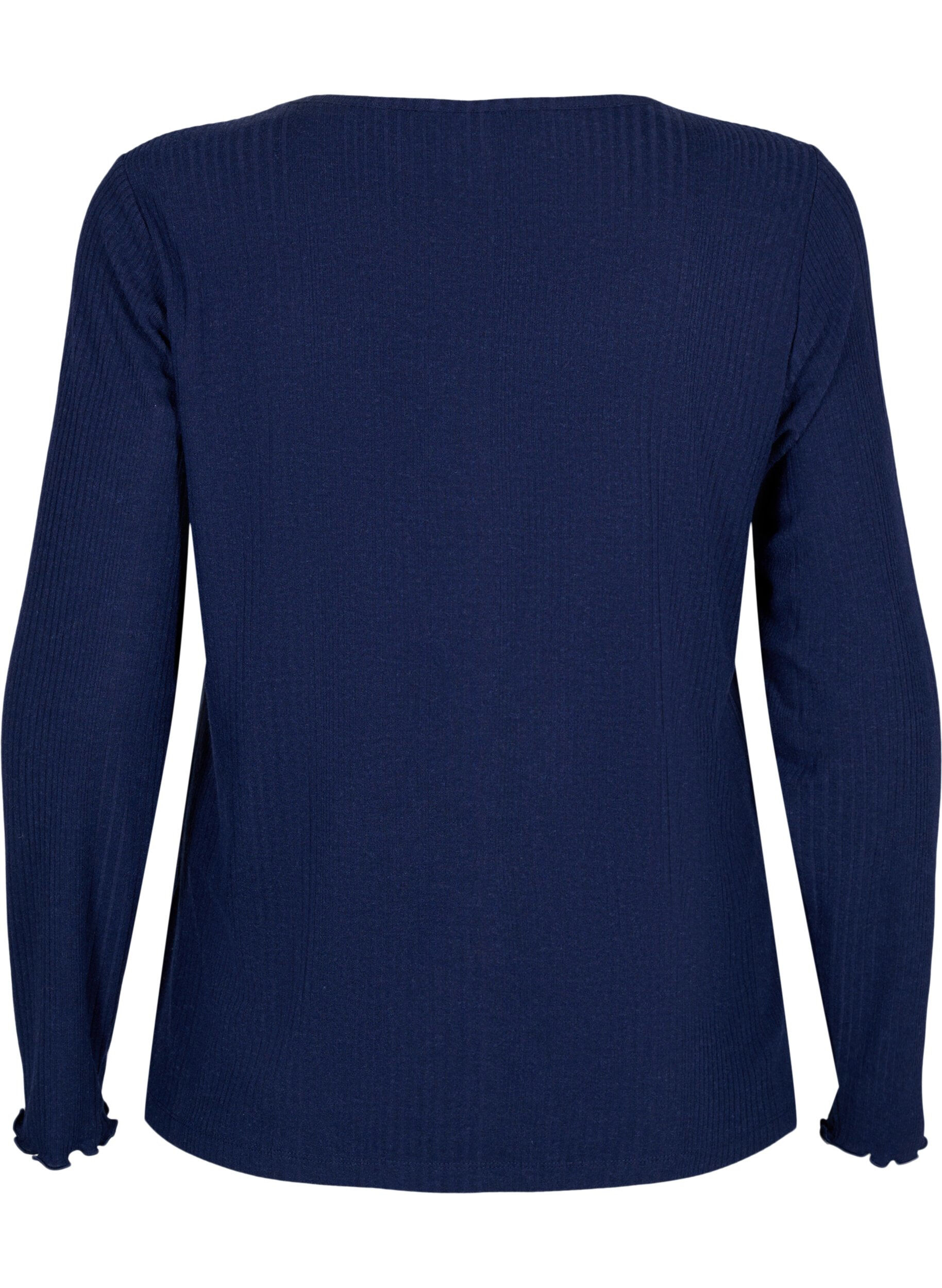 Zizzi Bluzka w paski z dlugim rekawem, Night Sky Mel., Packshot image number 1