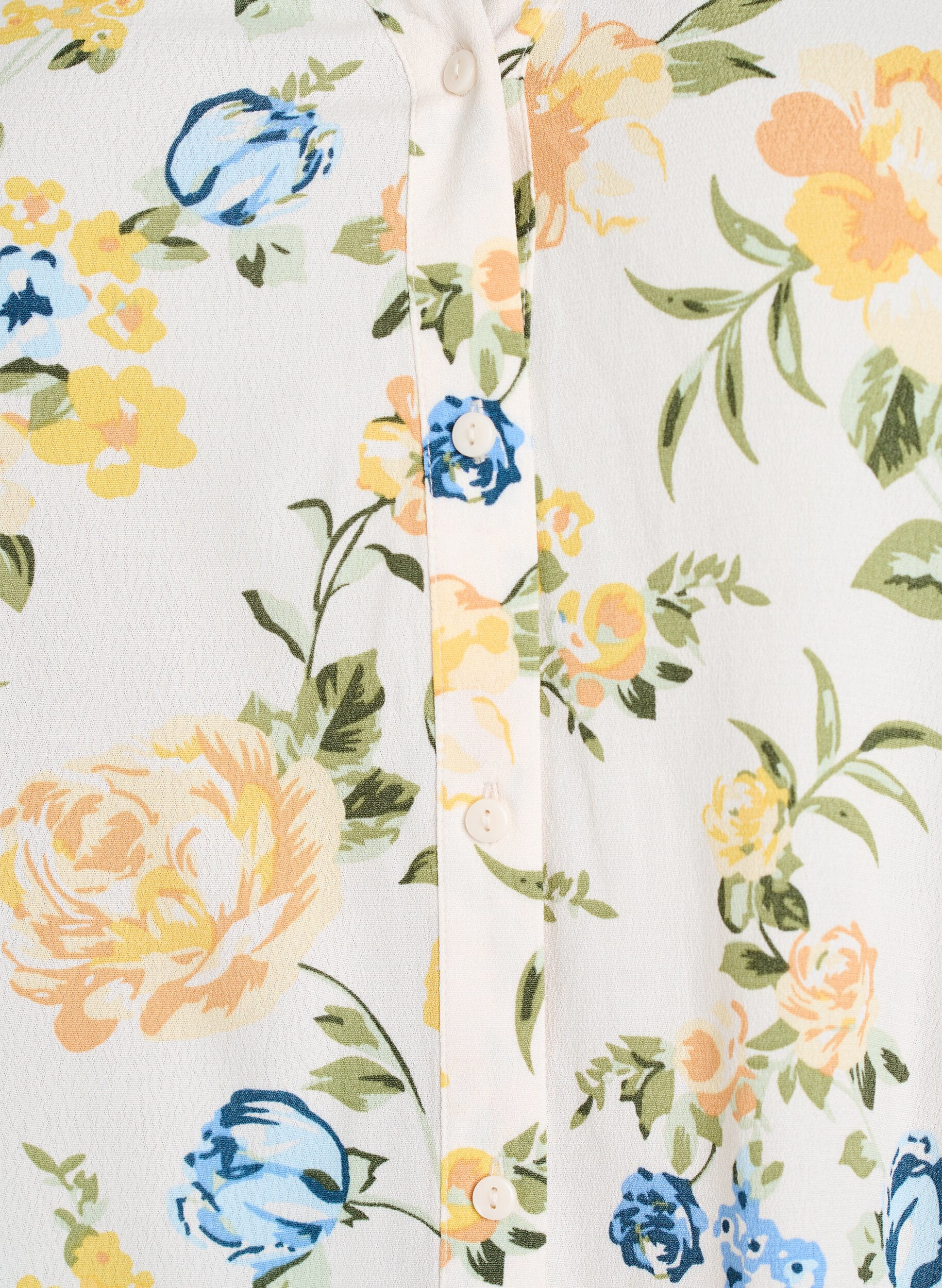 Zizzi Bluzka z wiskozy z nadrukiem i zapinaniem na guziki, Biały, Packshot image number 2