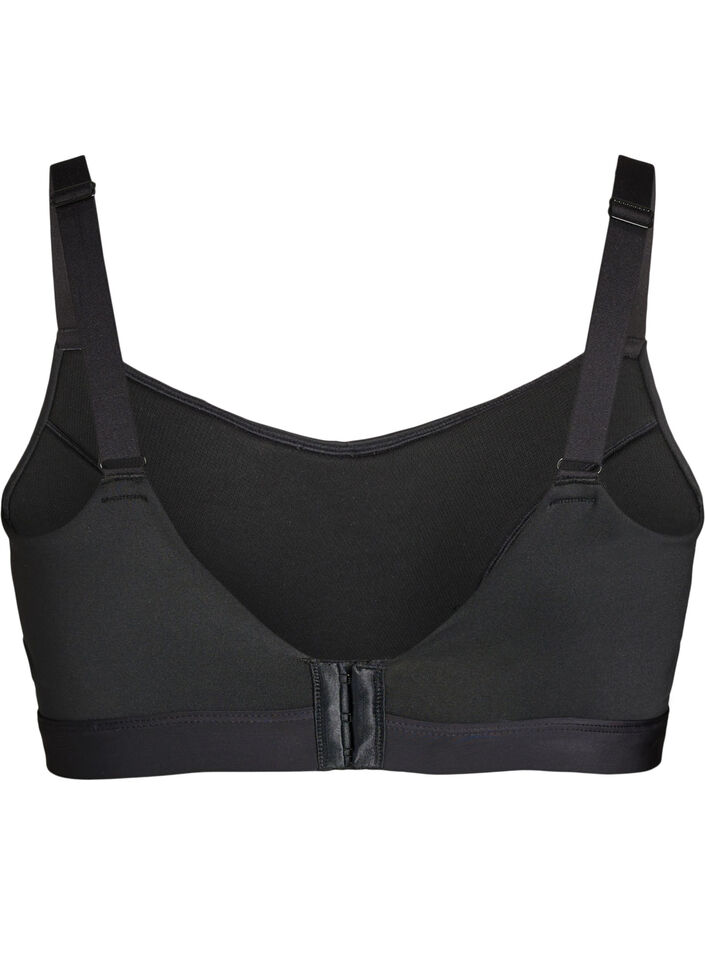 Lekko wyscielany biustonosz sportowy, Czarne, Packshot image number 1