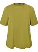 Tkana bluzka z kr&oacute;tkim rekawem i okraglym dekoltem, Zielony, Packshot image number 0