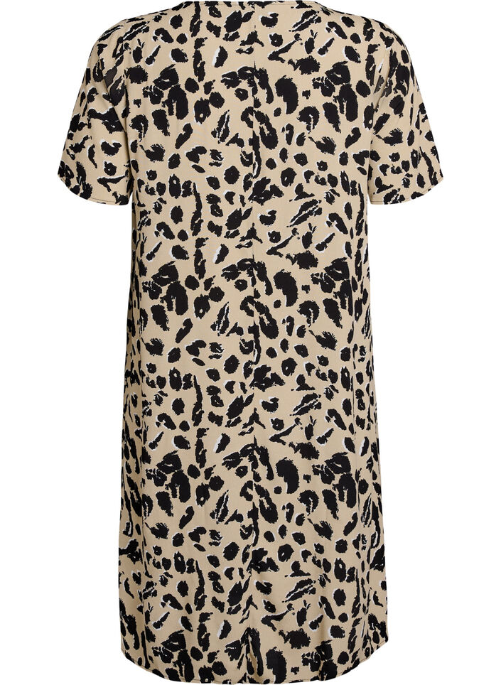 Wiskozowa sukienka o linii A, Beżowy, Packshot image number 1