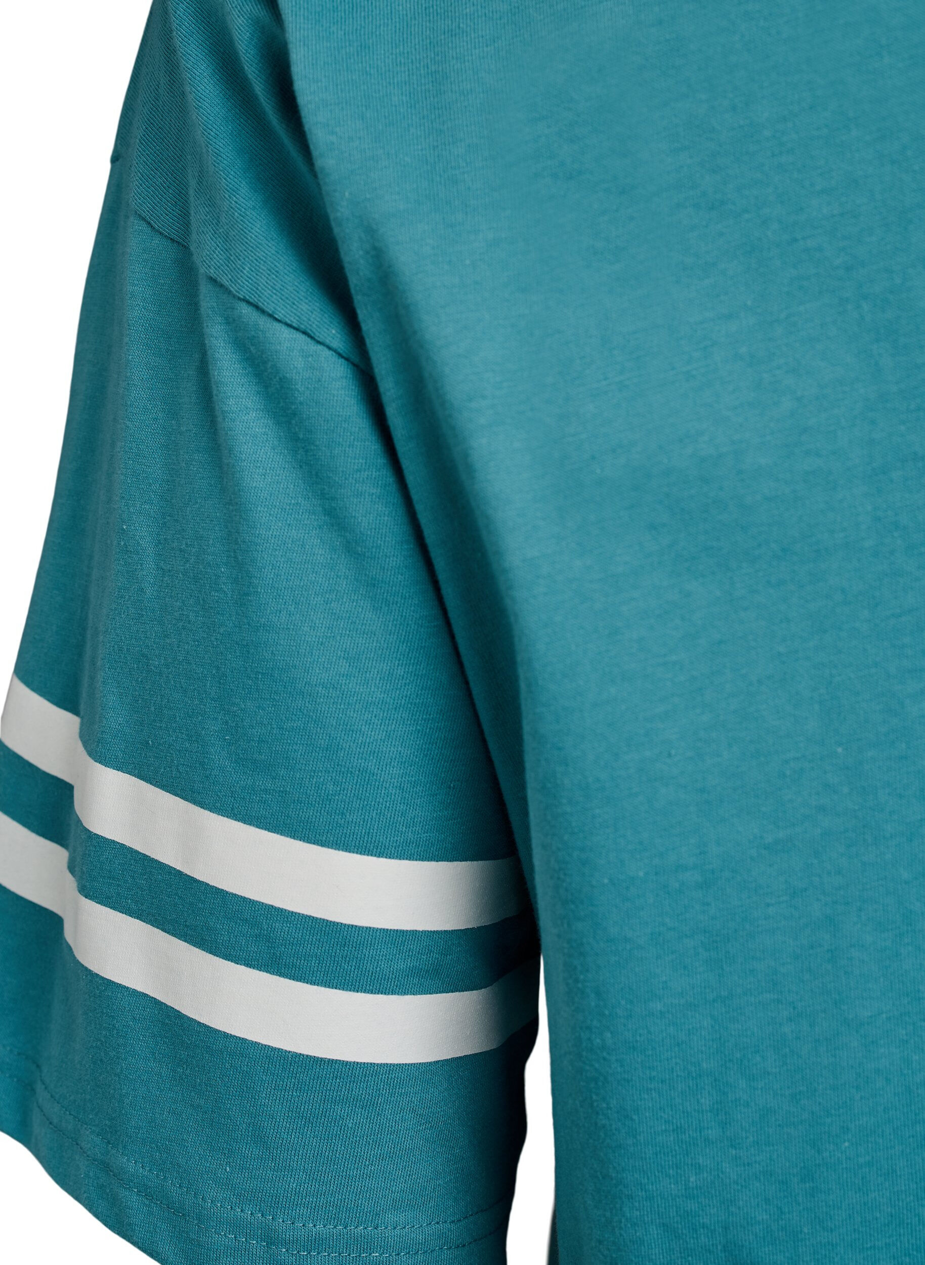 Zizzi Sportowy T-shirt oversize w stylu uniwersyteckim, Niebieskie, Packshot image number 3