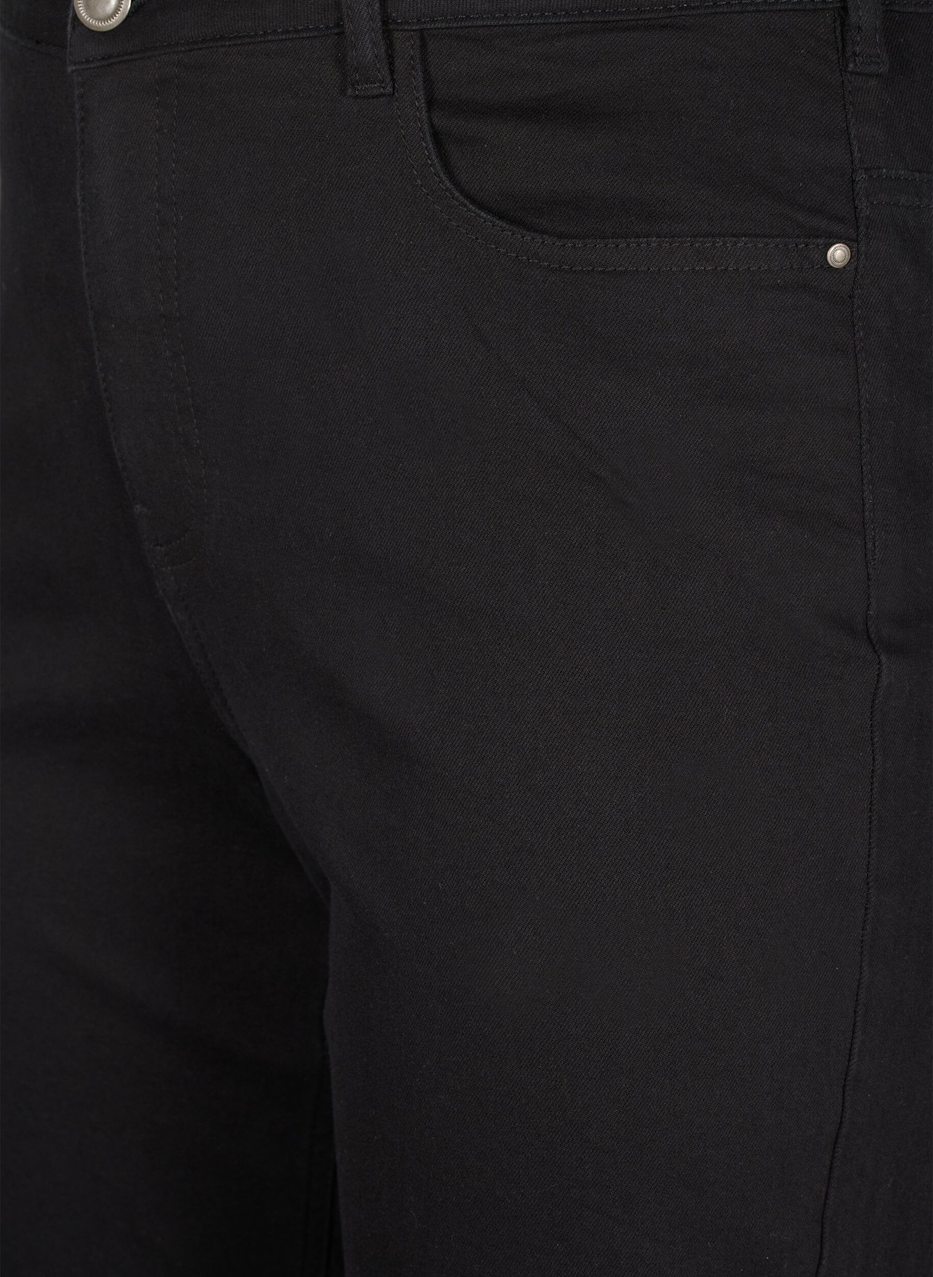 Zizzi  Jeansy Gemma o prostym kroju z wysokim stanem, Czarne, Packshot image number 2