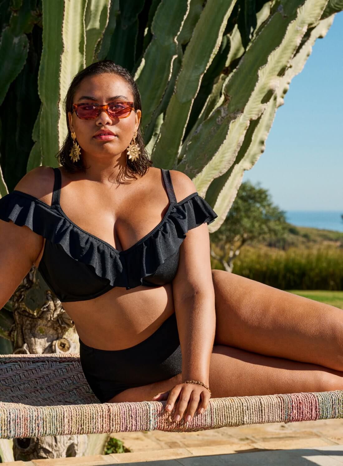 Zizzi G&oacute;ra od bikini z falbankami, , Model