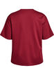 T-shirt z krysztalkami i okraglym dekoltem, Ciemnobordowy, Packshot image number 1