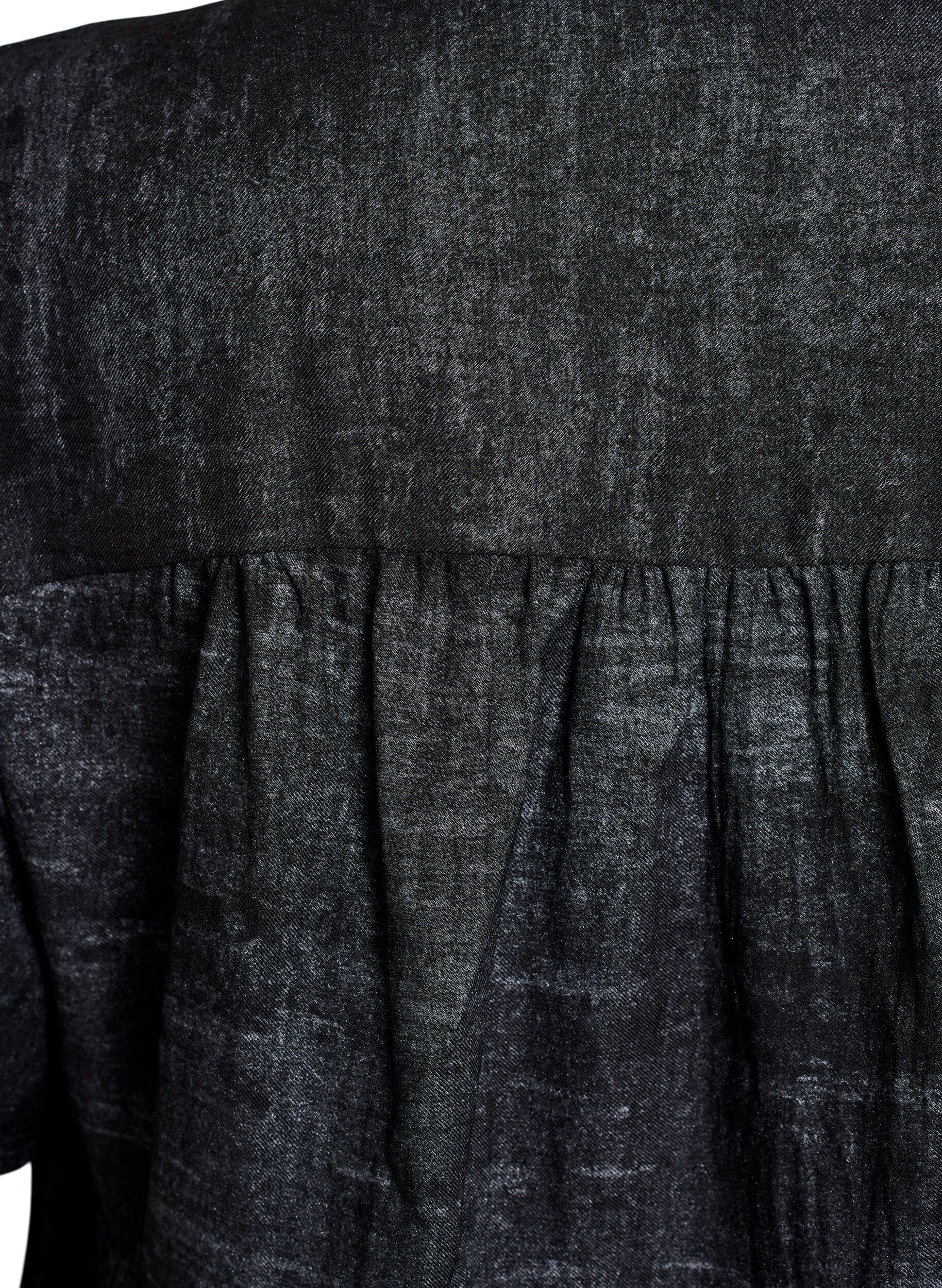 Zizzi Luzna bluzka z kolnierzykiem i guzikami, Czarne, Packshot image number 3