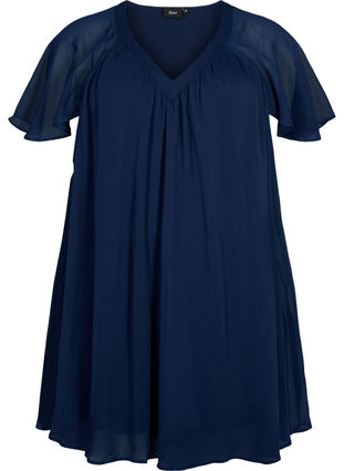 Luzna sukienka z krótkimi rekawami, Navy Blazer, Packshot image number 0