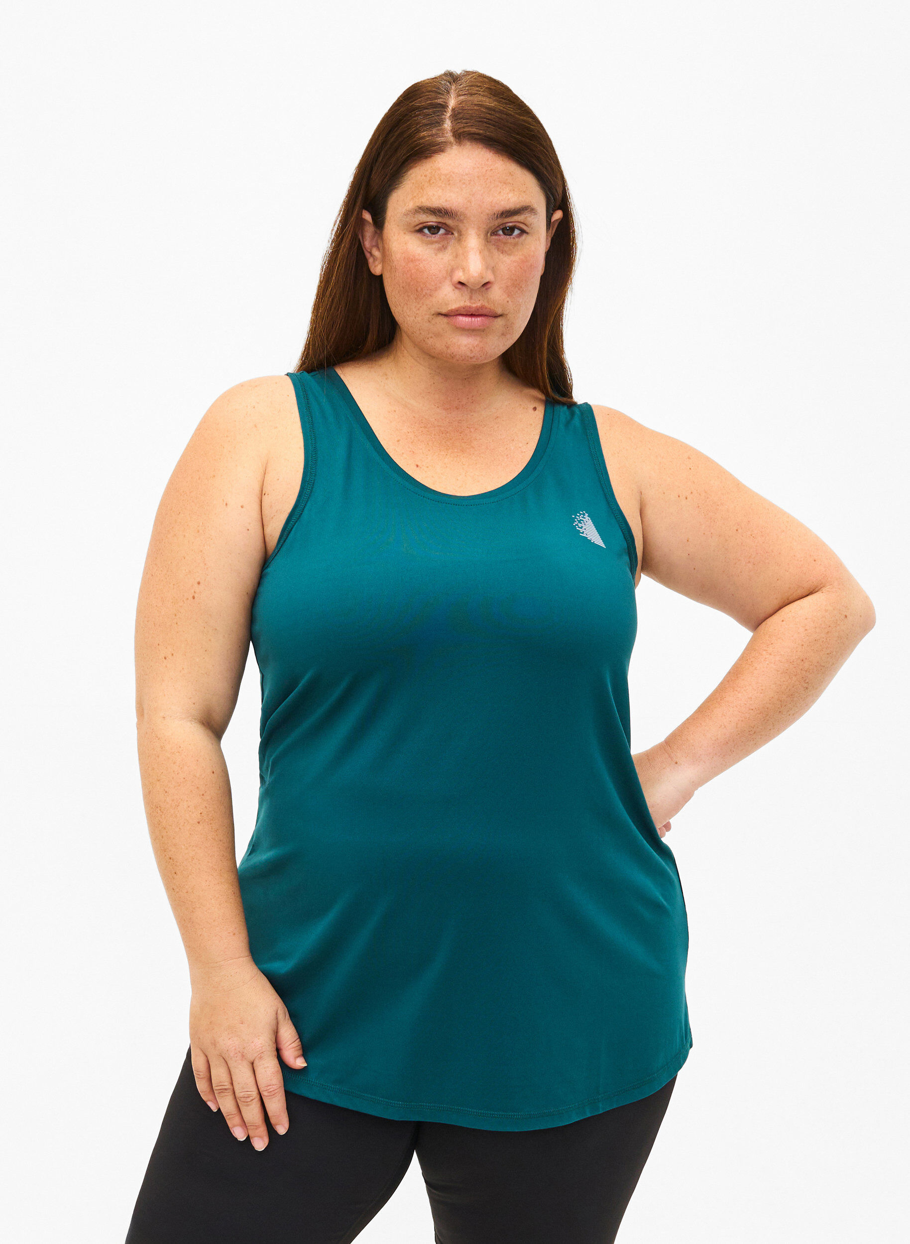 Zizzi Top treningowy z okraglym dekoltem, Deep Teal, Model image number 0