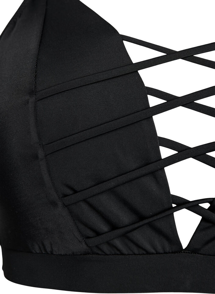 Góra od bikini z paskami, Czarne, Packshot image number 2