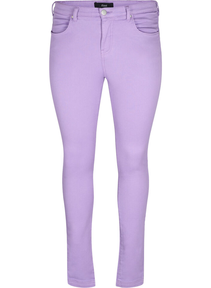 High waisted Amy jeans with super slim fit, Chalk Violet, Packshot image number 0