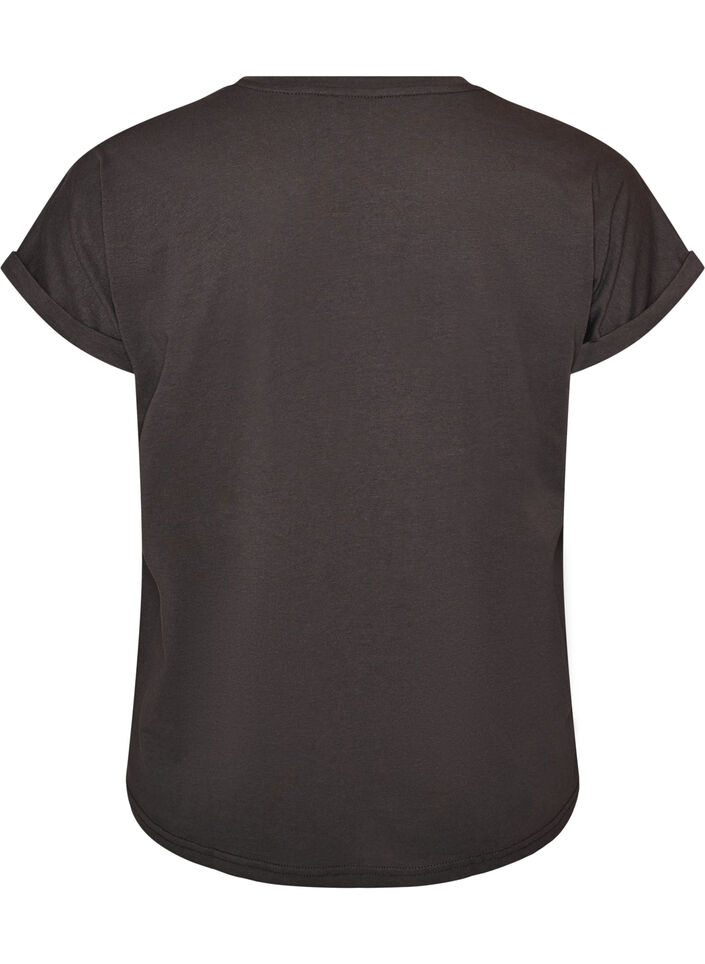 T-shirt z ozdobnym nadrukiem z przodu, Ciemnoszary, Packshot image number 1