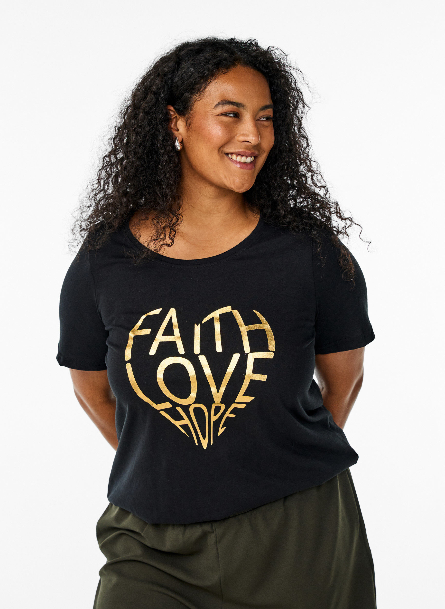 Zizzi FLASH - T-shirt z nadrukiem, Czarne, Model image number 0