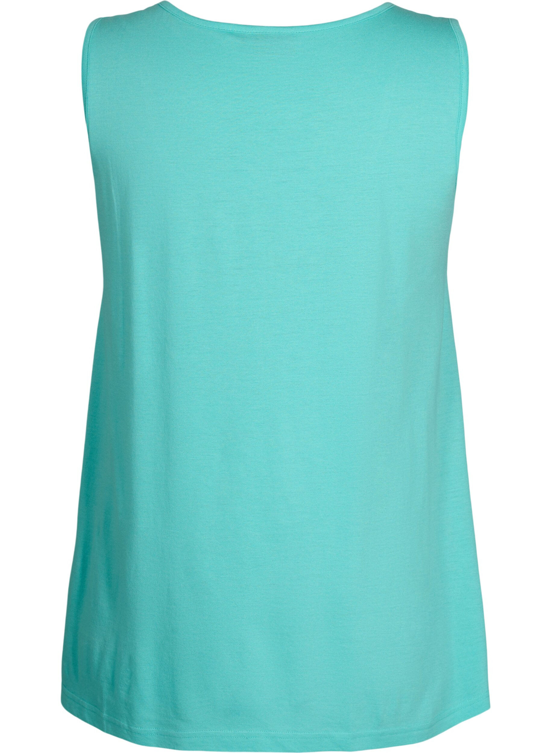 Zizzi Top w ksztalcie litery A z okraglym dekoltem, Turquoise, Packshot image number 1