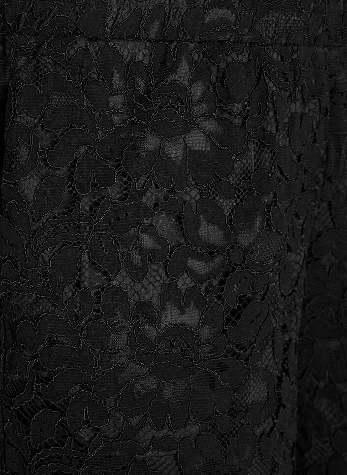 Koronkowe szorty z wysoka talia i kieszeniami, Czarne, Packshot image number 2