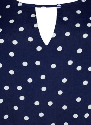 Bluzka z wiskozy z nadrukiem i krótkim rekawem, Peacoat Dot, Packshot image number 2