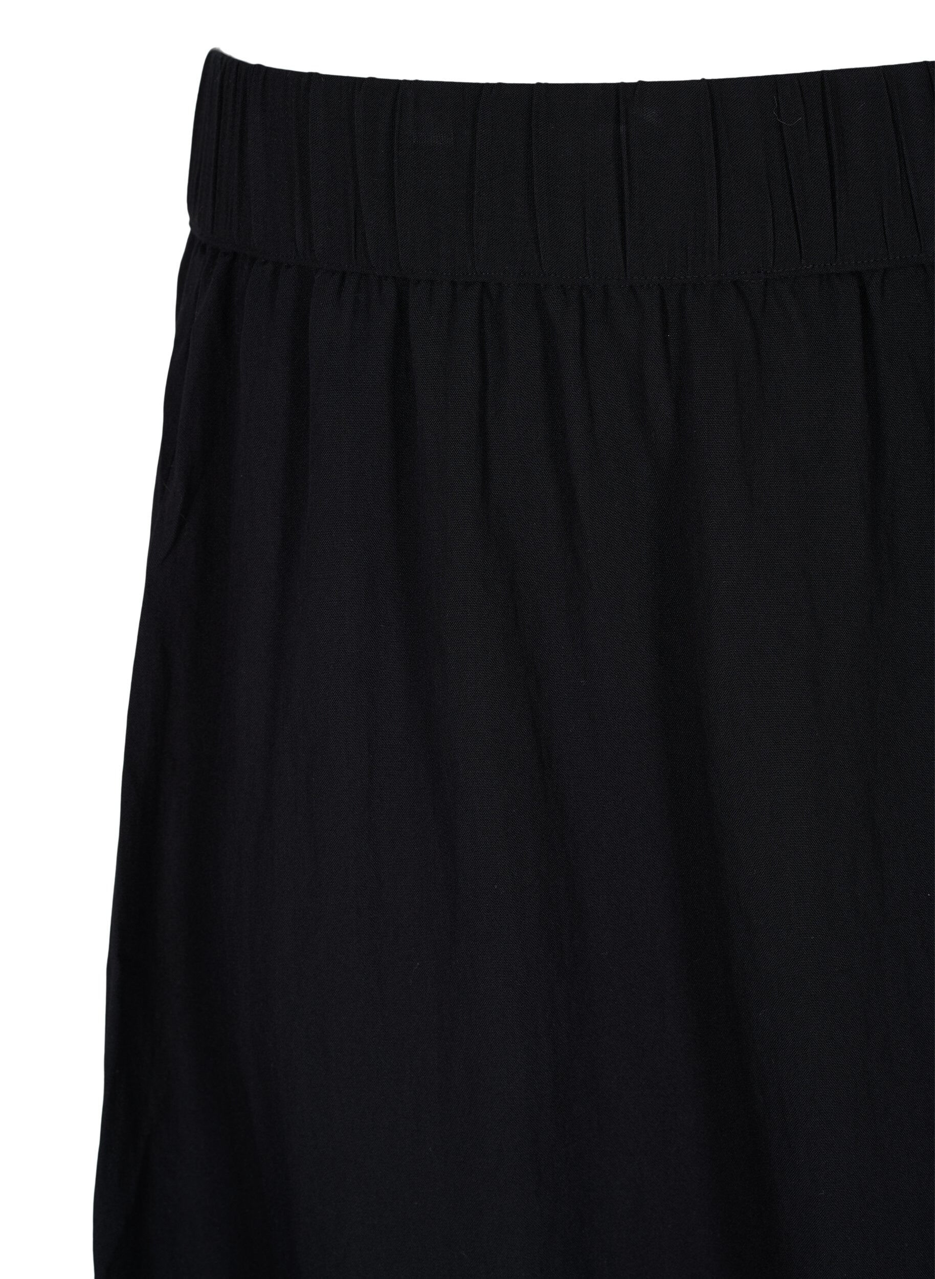 Zizzi Loose viscose skirt, Black, Packshot image number 2