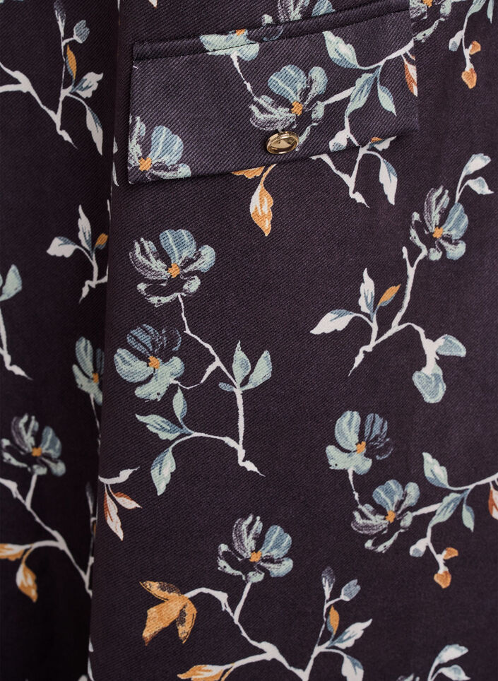 Krótka sukienka o kroju trapezowym z rekawami 7/8, Czarne, Packshot image number 3