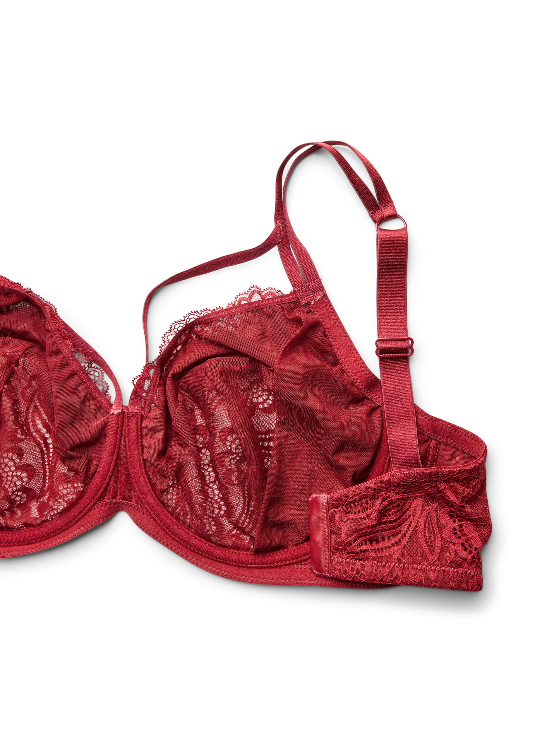 ZizziZabudowany biustonosz z koronka i podw&oacute;jnymi ramiaczkami, Czarne, Packshot image number 3