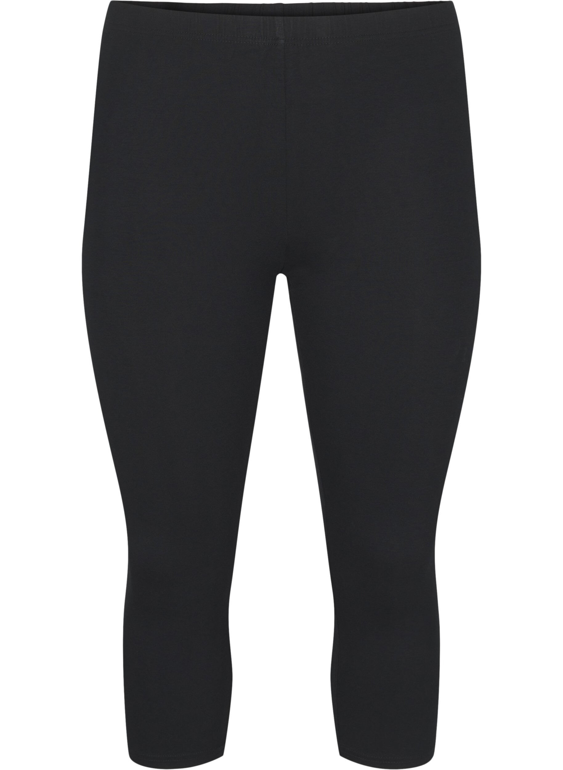 Zizzi Podstawowe legginsy 3/4 z wiskozy, Black, Packshot image number 0