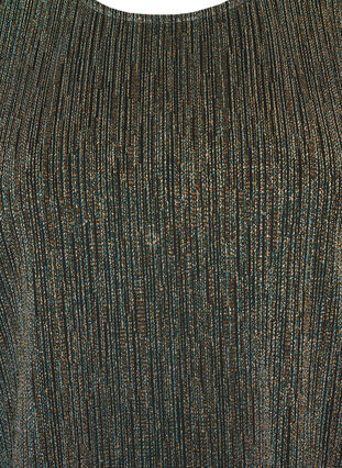 Brokatowa bluzka w zlotym kolorze z dlugim rekawem, Black w. Gold, Packshot image number 2
