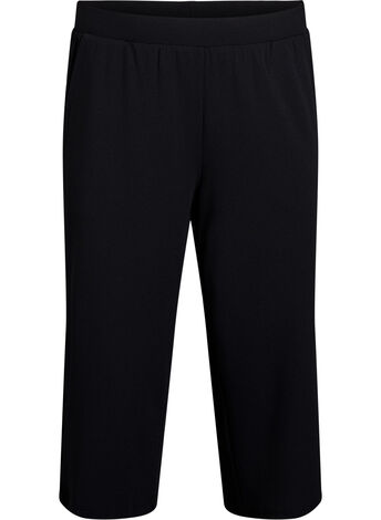 FLASH - Spodnie 3/4 o luznym kroju z wysokim stanem, Czarne, Model