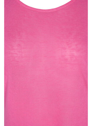 Top ze struktura i okraglym dekoltem, Shocking Pink, Packshot image number 2