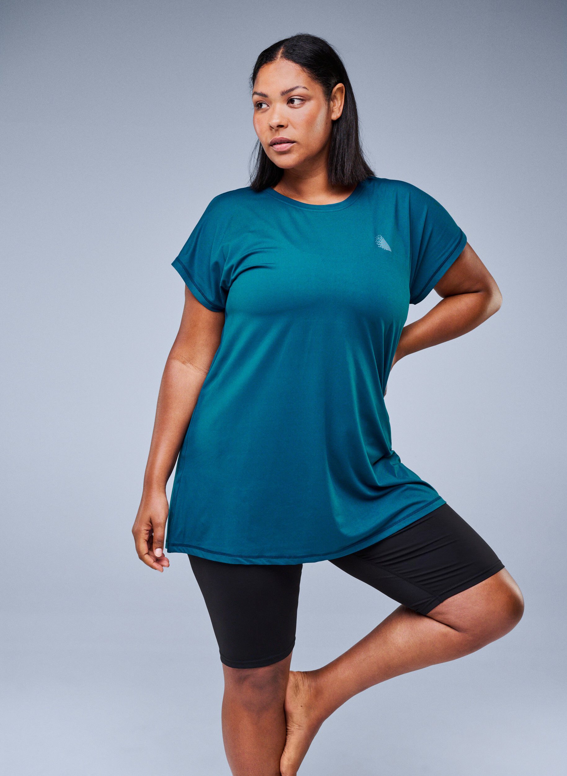 Zizzi Dluga koszulka treningowa, Niebieskie, Image image number 0