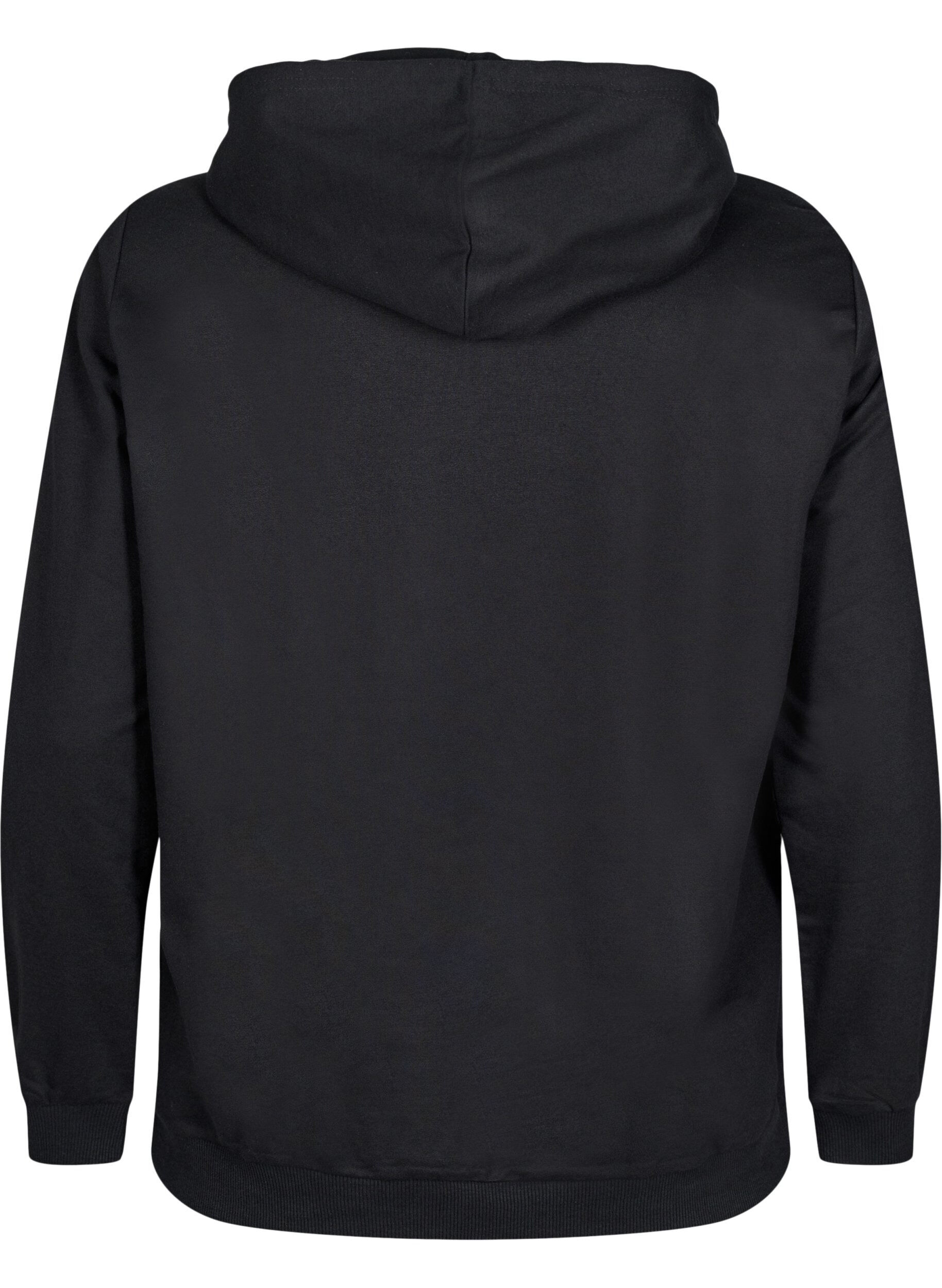 ZizziBluza z kapturem i nadrukiem, Czarne, Packshot image number 1