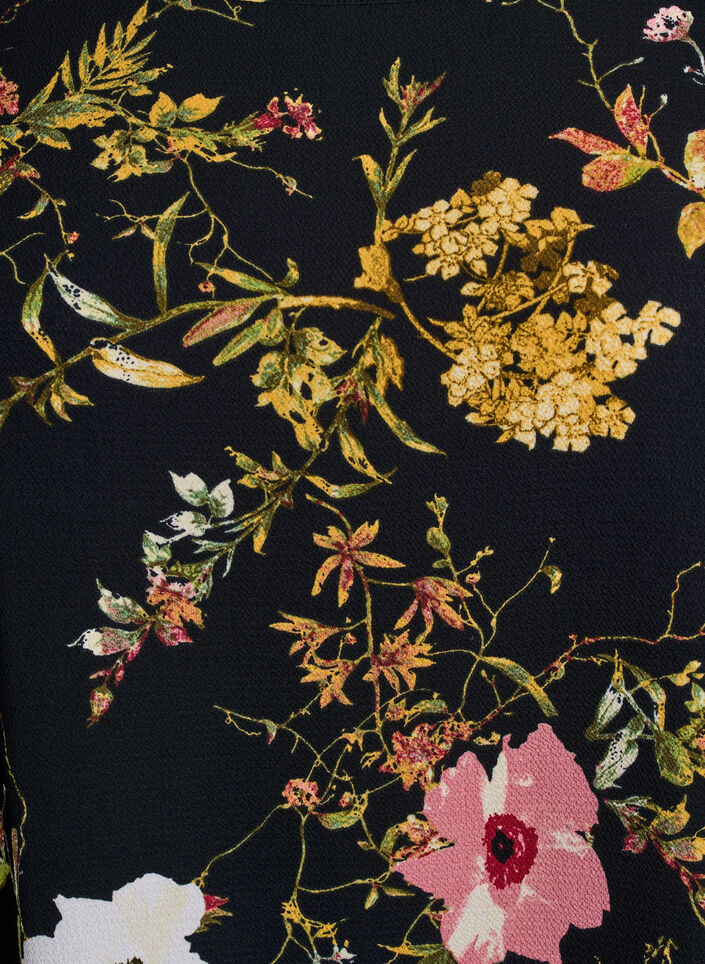 Sukienka z nadrukiem i kr&oacute;tkimi rekawami, Czarne, Packshot image number 2