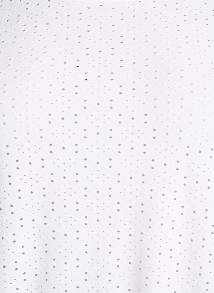 Bluzka z haftem angielskim i bufiastymi rekawami, Biały, Packshot image number 2