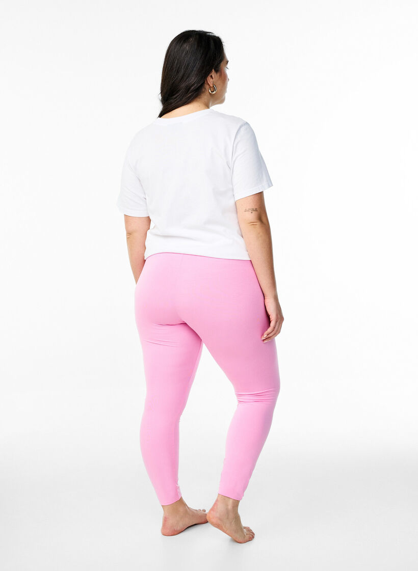 Legginsy basic z wiskozy, Różowy, Model image number 2