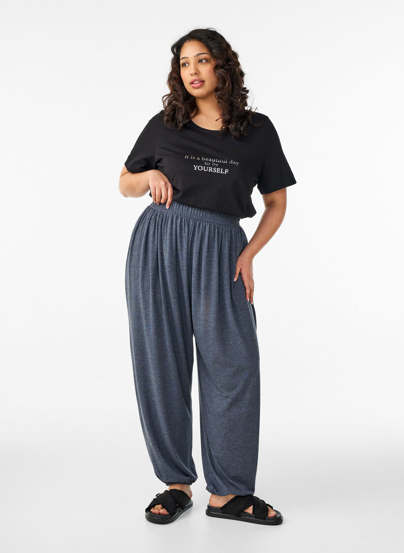 Koszulka z motywem, Czarne, Model image number 1