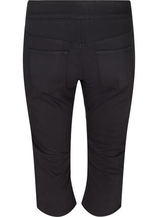 Dopasowane spodnie capri z mieszanki bawelny, Black, Packshot image number 1