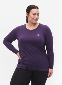 Koszulka treningowa z dlugim rekawem, Purple Plumeria, Model