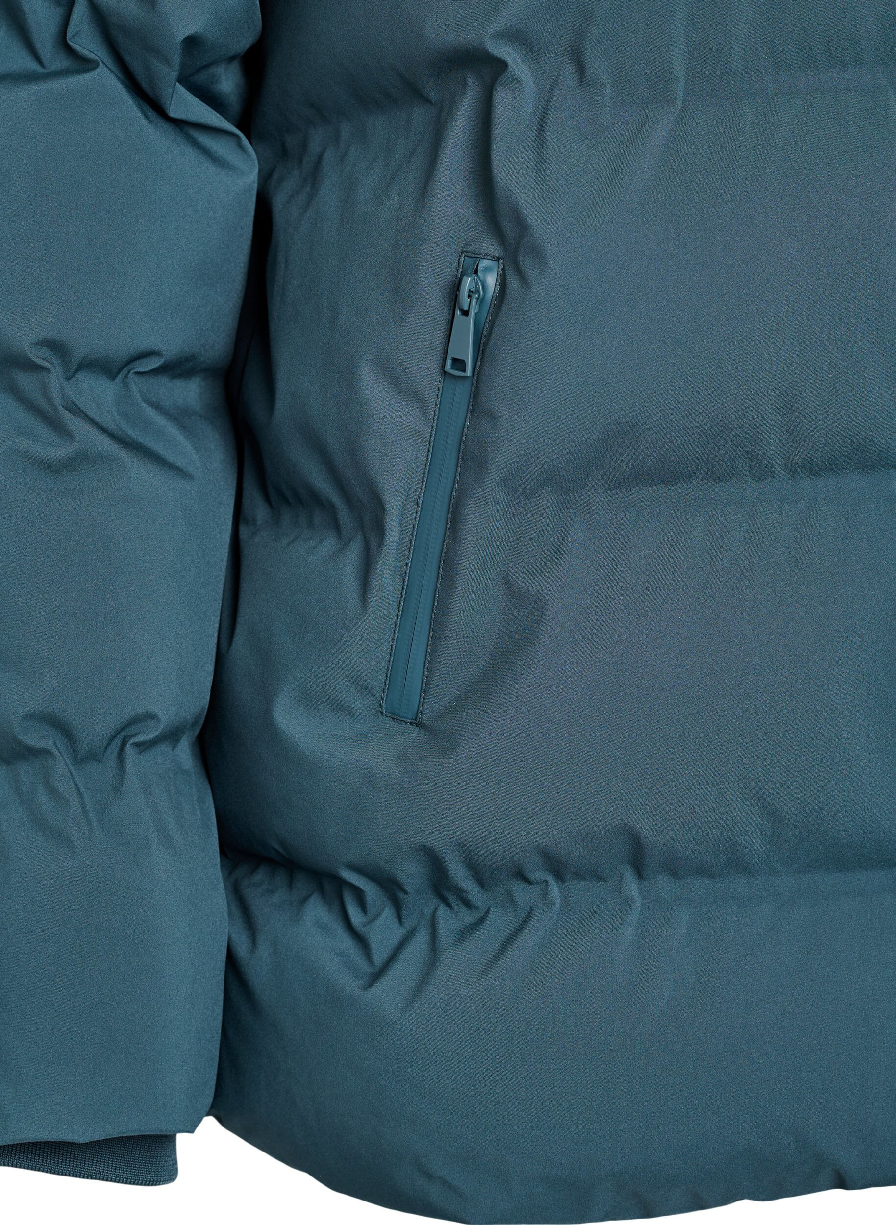 Zizzi Kr&oacute;tka kurtka puchowa z odpinanym kapturem, Zielony, Packshot image number 3