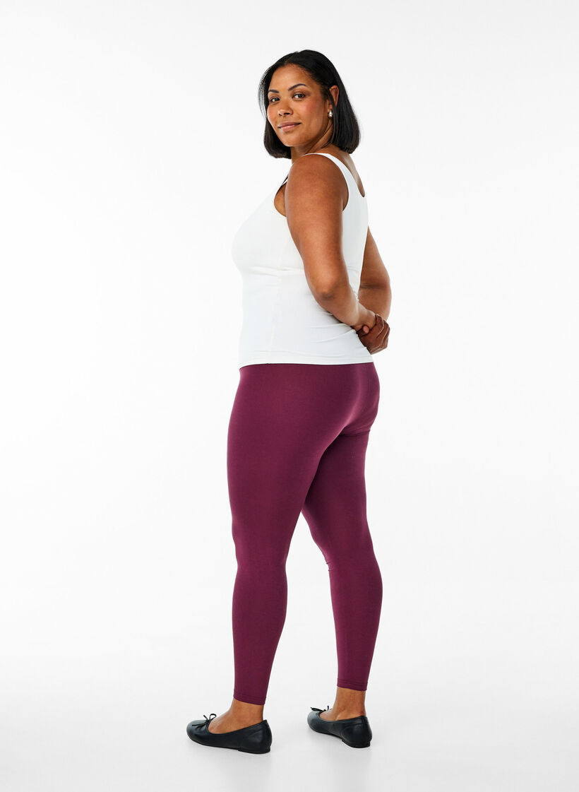 Legginsy basic z wiskozy, Czerwony, Model image number 2