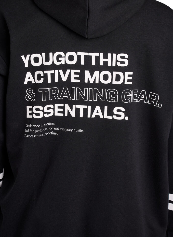 Dlugi kardigan dresowy z nadrukowanymi detalami, Czarne, Packshot image number 3