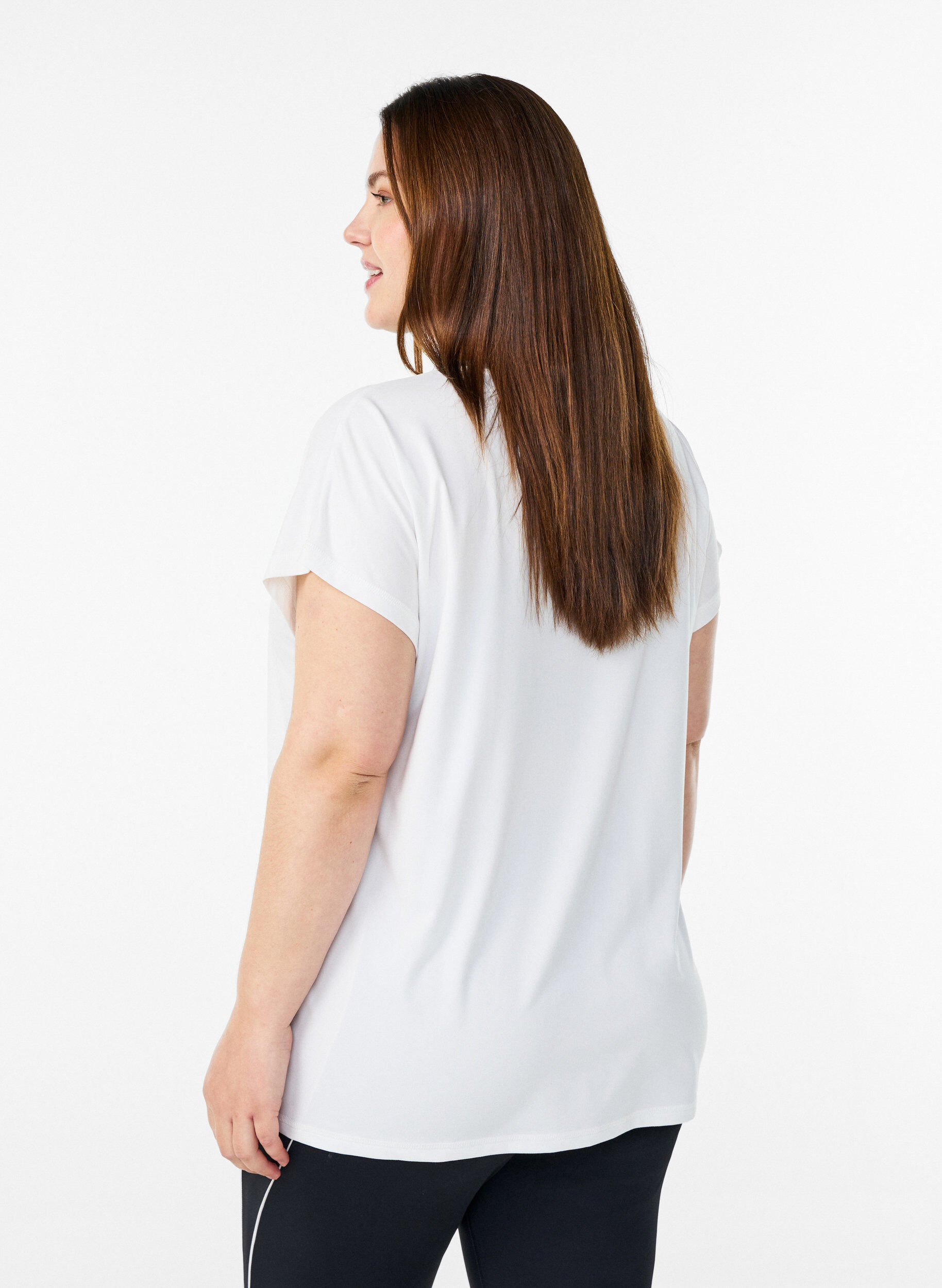 ZizziKoszulka treningowa w jednolitym kolorze, Biały, Model image number 2