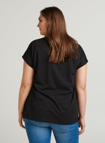 Koszulka z mieszanki bawelny, Black, Model image number 1