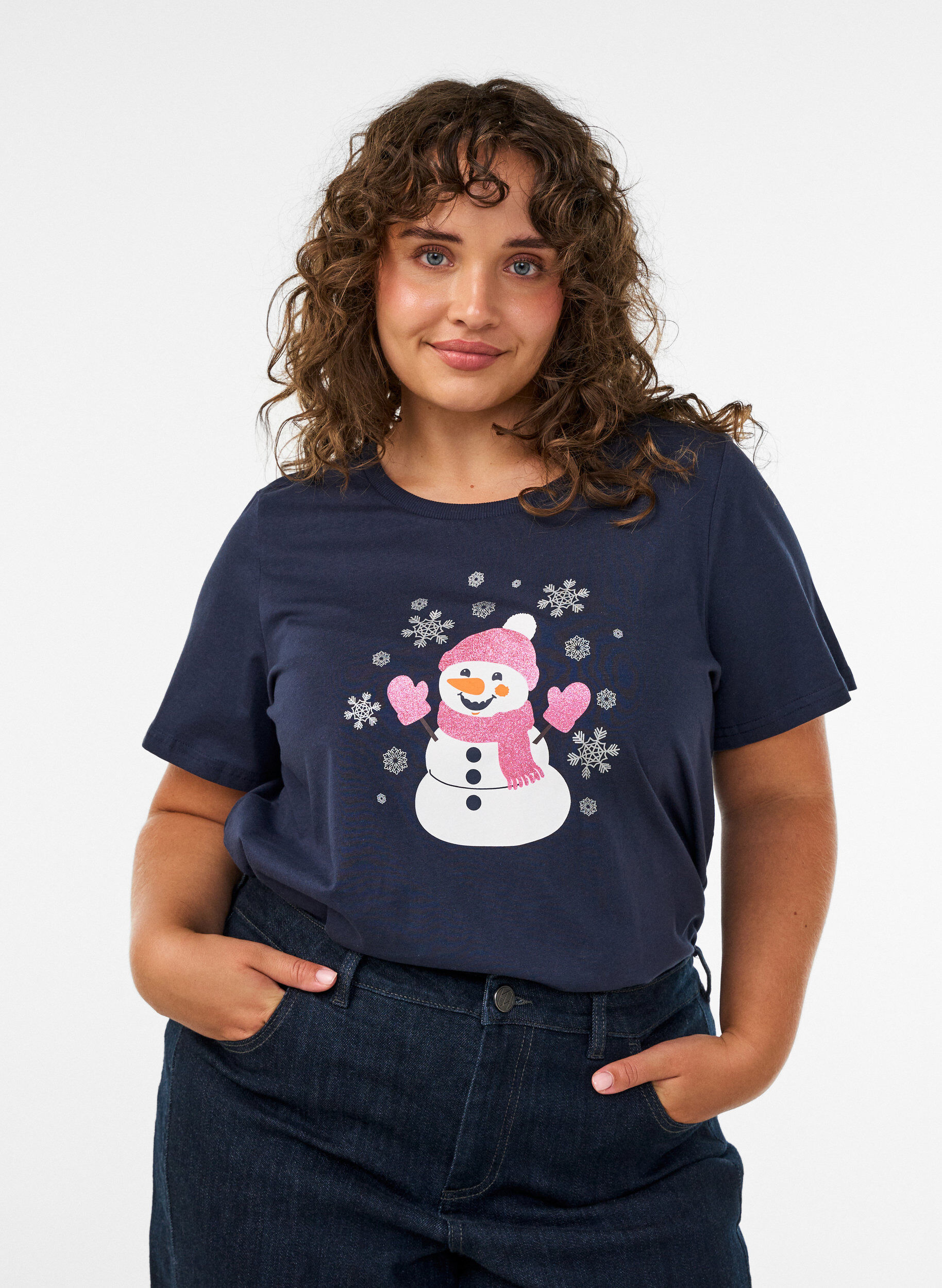 ZizziKoszulka swiateczna z bawelny organicznej, Niebieskie, Model image number 0