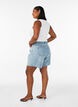 Jeansszorty z efektem kopertowym i wysokim stanem, Niebieskie, Model image number 2