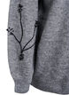 Sweter z haftem z perel, Szary, Packshot image number 3
