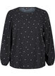 FLASH - bluzka z dlugim rekawem w drobne kwiaty, Black White Flower, Packshot image number 0
