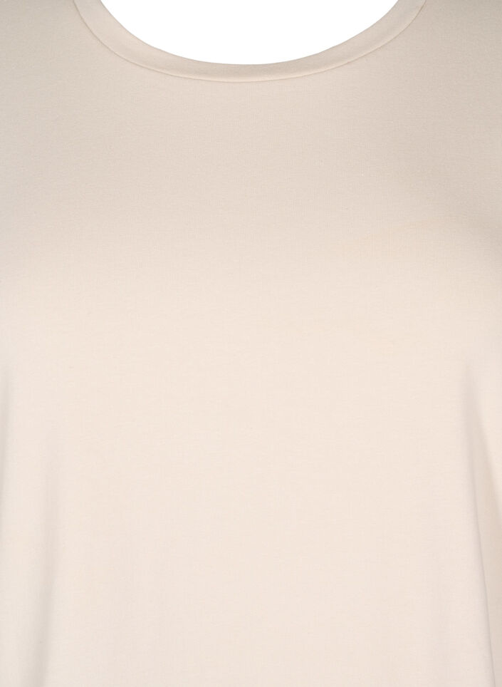 Koszulka z haftem angielskim i falistymi brzegami, Beżowy, Packshot image number 2