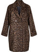 Plaszcz w panterke z dwurzedowym zapieciem na guziki, Brązowy, Packshot image number 0
