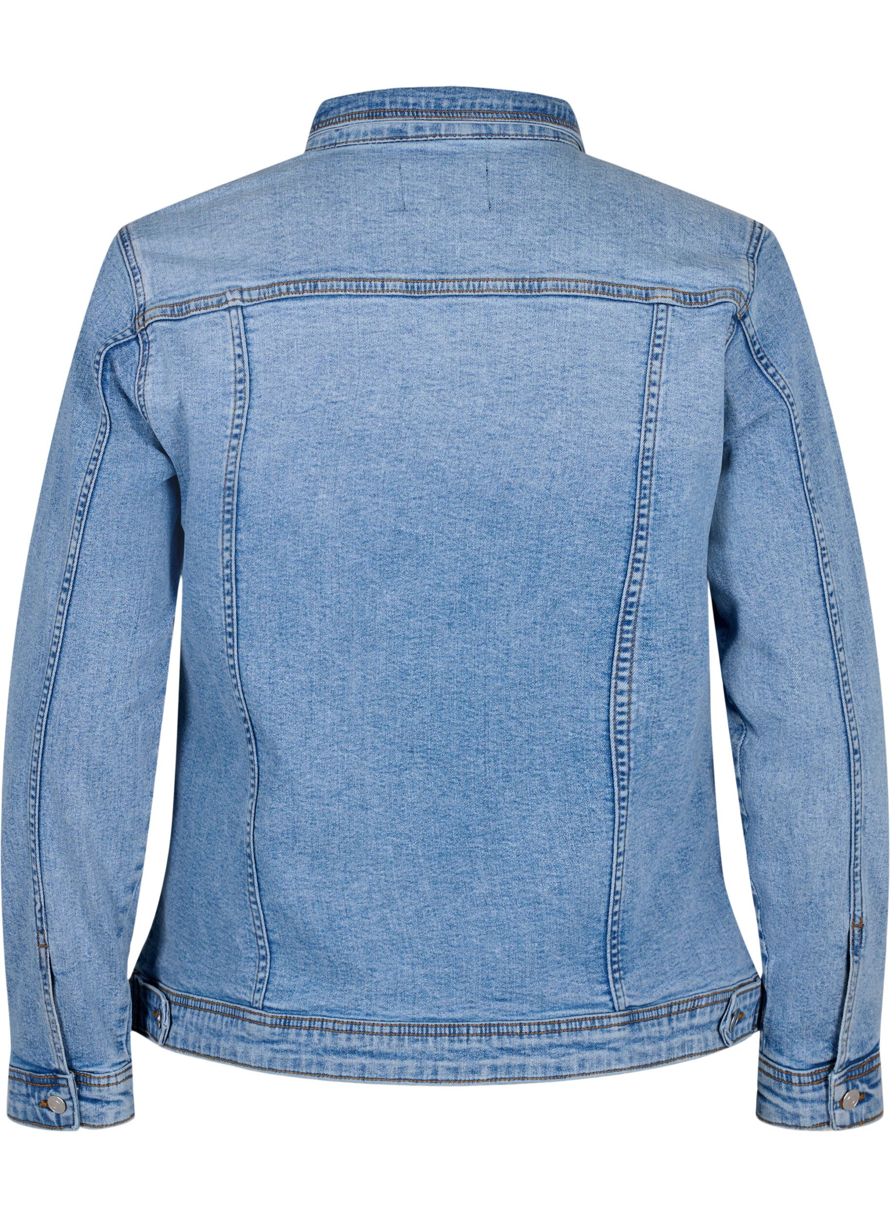 Zizzi Kr&oacute;tka bawelniana kurtka jeansowa, Light blue denim, Packshot image number 1